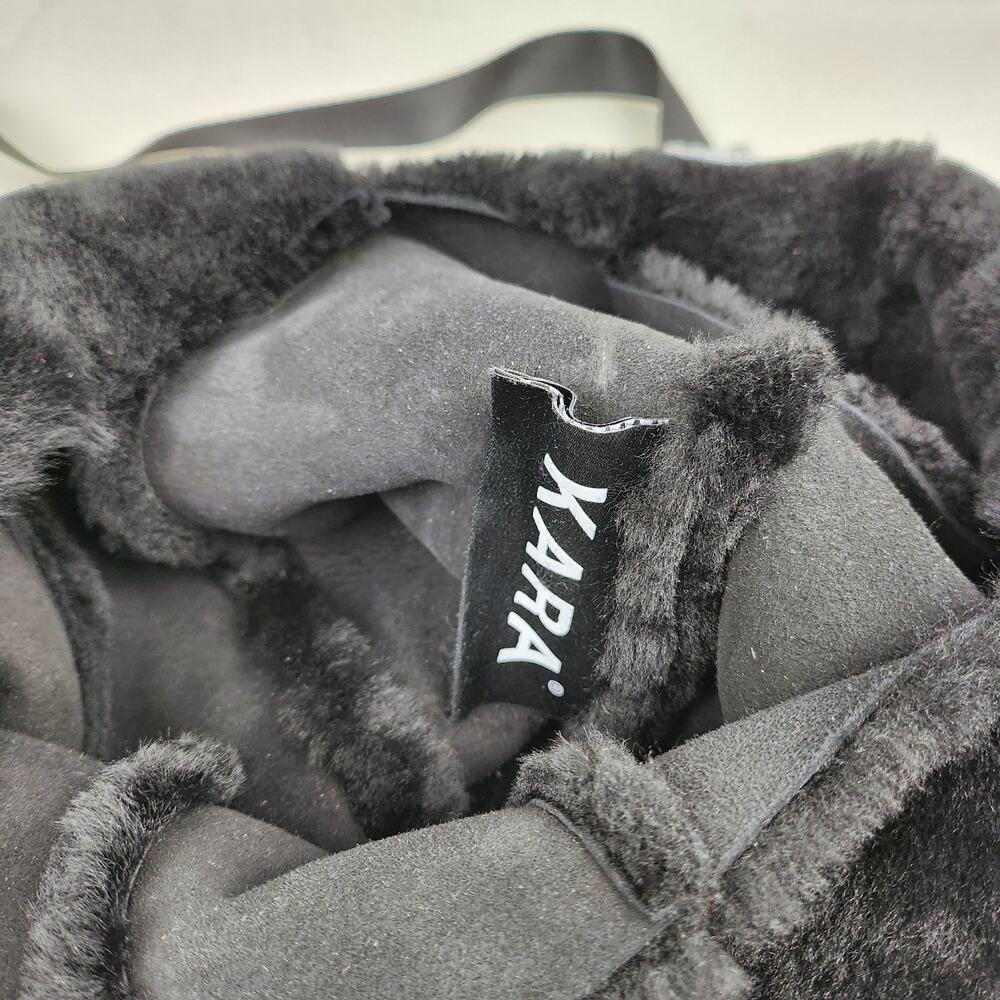 KARA Black Genuine Lamb Fur & Suede Mini Shopper or Japanese Knot Bag RARE HTF - Picture 9 of 12